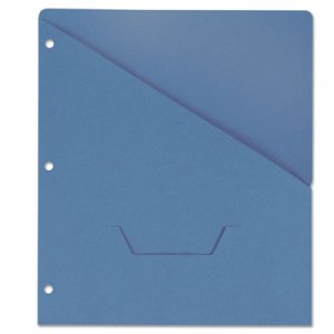Universal Slash-Cut Pockets for Three-Ring Binders, Jacket, Letter, 11 Pt., Blue, 10/Pack UNV61681 UNV61681T