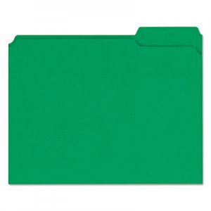 Universal Reinforced Top-Tab File Folders, 1/3-Cut Tabs, Letter Size, Green, 100/Box UNV16162