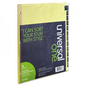 Universal Deluxe Preprinted Simulated Leather Tab Dividers with Gold Printing, 12-Tab, Jan. to Dec., 11 x 8.5, Buff