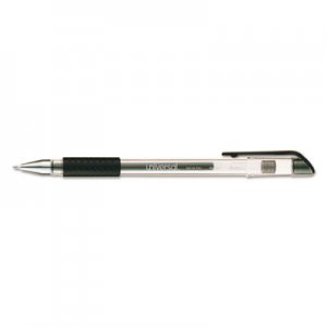 Universal Comfort Grip Stick Gel Pen, Medium 0.7mm, Black Ink, Clear Barrel, Dozen UNV39510