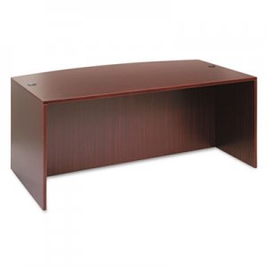 Alera Valencia Bow Front Desk Shell, 71w x 35 1/2d to 41 3/8d x 29 5/8h Mahogany