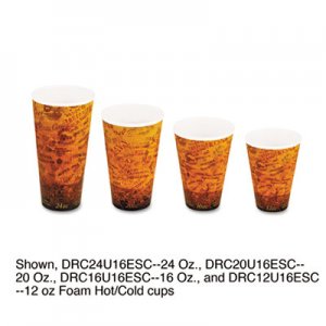 Dart Foam Hot/Cold Cups, 16oz, Brown/Black, 1000/Carton DCC16U16ESC 16U16ESC