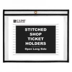C-Line Shop Ticket Holders, Stitched, Both Sides Clear, 75 Sheets, 12 x 9, 25/Box CLI49912 49912