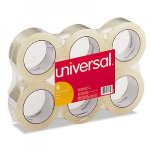 Universal General-Purpose Box Sealing Tape, 3" Core, 1.88" x 110 yds, Clear, 6/Pack UNV63500