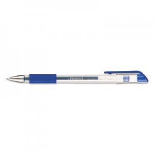 Universal Comfort Grip Stick Gel Pen, Medium 0.7mm, Blue Ink, Clear Barrel, Dozen UNV39511