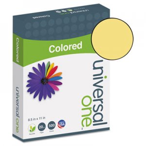Universal Deluxe Colored Paper, 20lb, 8.5 x 11, Goldenrod, 500/Ream UNV11205