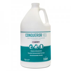 Fresh Products Conqueror 103 Odor Counteractant Concentrate, Cherry, 1 gal Bottle, 4/Carton FRS1WBCHCT 1-WB-CH