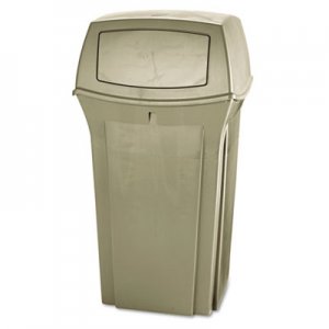 Rubbermaid Commercial Ranger Fire-Safe Container, Square, Structural Foam, 35 gal, Beige RCP843088BG FG843088BEIG