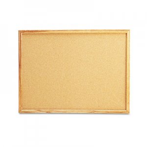 Universal Cork Board with Oak Style Frame, 24 x 18, Natural, Oak-Finished Frame UNV43602 43602-UNV