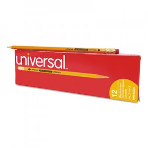 Universal Deluxe Blackstonian Pencil, HB (#2), Black Lead, Yellow Barrel, Dozen UNV55520