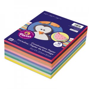 Pacon Rainbow Super Value Construction Paper Ream, 45 lb, 9 x 12, Assorted, 500 Sheets PAC6555 6555