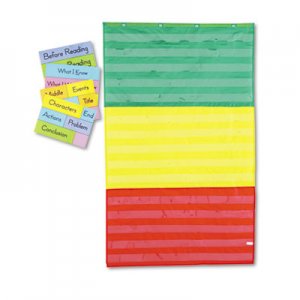 Carson-Dellosa Education Adjustable Tri-Section Pocket Chart with 18 Color Cards, Guide, 33.75 x 55.5 CDPCD5642 5642