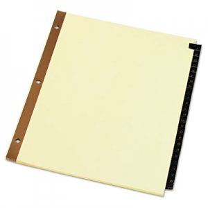 Universal Deluxe Preprinted Simulated Leather Tab Dividers with Gold Printing, 25-Tab, A to Z, 11 x 8.5, Buff