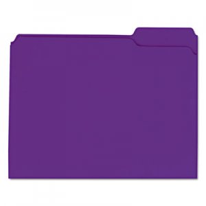 Universal Reinforced Top-Tab File Folders, 1/3-Cut Tabs, Letter Size, Violet, 100/Box UNV16165