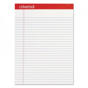 Universal Perforated Edge Writing Pad, Legal Ruled, Letter, White, 50 Sheet, Dozen UNV20630 M9-20630