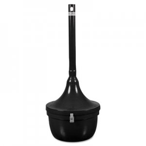 Ex-Cell Smokers' Oasis Receptacle, Round, Steel, 4.5 gal, Black EXCSRS1BLK SRS-1 BLK