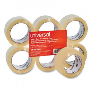 Universal Heavy-Duty Box Sealing Tape, 3" Core, 1.88" x 54.6 yds, Clear, 6/Box UNV93000