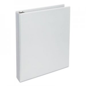 Universal Deluxe Round Ring View Binder, 3 Rings, 1.5" Capacity, 11 x 8.5, White UNV20722