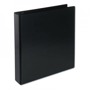 Universal Deluxe Round Ring View Binder, 3 Rings, 1.5" Capacity, 11 x 8.5, Black UNV20721