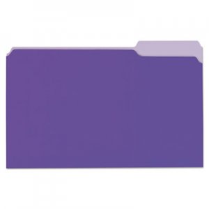 Universal Deluxe Colored Top Tab File Folders, 1/3-Cut Tabs, Legal Size, Violet/Light Violet, 100/Box UNV10525