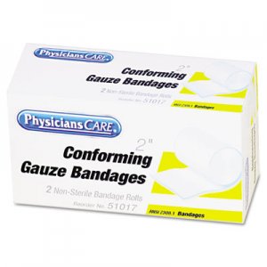 PhysiciansCare by First id Only First Aid Conforming Gauze Bandage, 2" wide, 2 Rolls/Box FAO51017 51017-001
