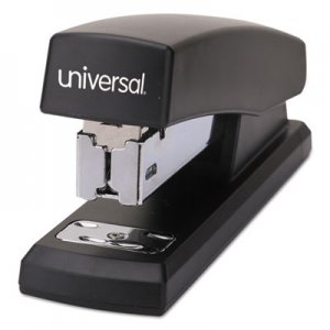 Universal Half-Strip Stapler, 20-Sheet Capacity, Black UNV43119