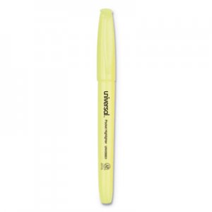 Universal Pocket Highlighters, Chisel Tip, Fluorescent Yellow, Dozen UNV08851