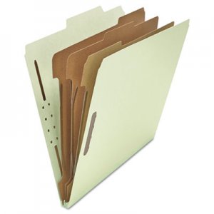 Universal Eight-Section Pressboard Classification Folders, 3 Dividers, Letter Size, Gray-Green, 10/Box UNV10293