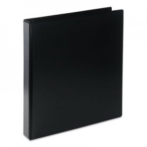 Universal Deluxe Round Ring View Binder, 3 Rings, 1" Capacity, 11 x 8.5, Black UNV20711