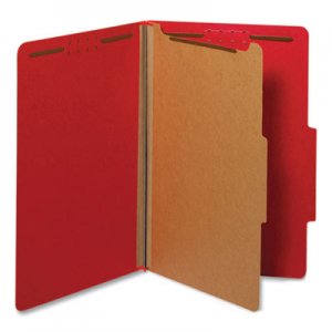 Universal Bright Colored Pressboard Classification Folders, 1 Divider, Legal Size, Ruby Red, 10/Box UNV10213