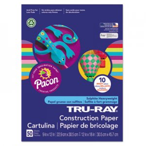 Pacon Tru-Ray Construction Paper, 76 lbs., 12 x 18, Bright Assortment, 50 Sheets/Pack PAC102941 102941