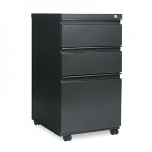 Alera Three-Drawer Metal Pedestal File with Full-Length Pull, 14.96w x 19.29d x 27.75h, Charcoal ALEPBBBFCH