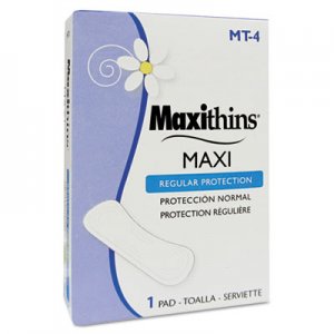 HOSPECO Maxithins Vended Sanitary Napkins #4, 250 Individually Boxed Napkins/Carton HOSMT4 MT-4