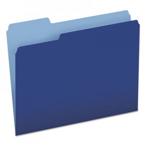 Pendaflex Colored File Folders, 1/3-Cut Tabs, Letter Size, Navy Blue/Light Blue, 100/Box PFX15213NAV 152 1/3