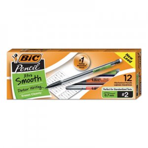 BIC Xtra Smooth Mechanical Pencil, 0.7 mm, HB (#2.5), Black Lead, Clear Barrel, Dozen BICMP11 MP11