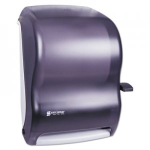San Jamar Lever Roll Towel Dispenser, Classic, 12.94 x 9.25 x 16.5, Transparent Black Pearl SJMT1100TBK T1100TBK