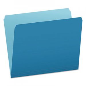 Pendaflex Colored File Folders, Straight Tab, Letter Size, Blue/Light Blue, 100/Box PFX152BLU 152 BLU