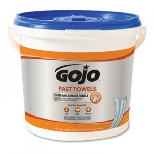 GOJO FAST TOWELS Hand Cleaning Towels, 9 x 10, White, 225/Bucket, 2 Buckets/Carton GOJ629902CT 6299-02