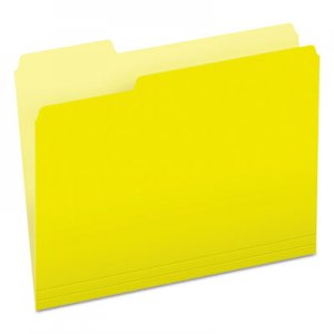 Pendaflex Colored File Folders, 1/3-Cut Tabs, Letter Size, Yellowith Light Yellow, 100/Box PFX15213YEL 152 1/3 YEL