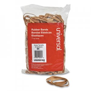 Universal Rubber Bands, Size 64, 0.04" Gauge, Beige, 1 lb Bag, 320/Pack UNV00164