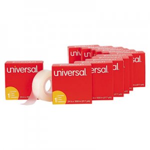 Universal Invisible Tape, 1" Core, 0.75" x 83.33 ft, Clear, 12/Pack UNV83412