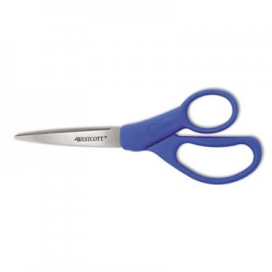 Westcott Preferred Line Stainless Steel Scissors, 7" Long, 3.25" Cut Length, Blue Offset Handle ACM43217 43217
