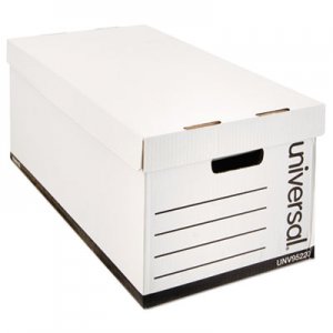 Universal Medium-Duty Easy Assembly Storage Box, Letter Files, White, 12/Carton UNV95220 9522002