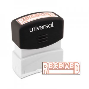 Universal Message Stamp, RECEIVED, Pre-Inked One-Color, Red UNV10067