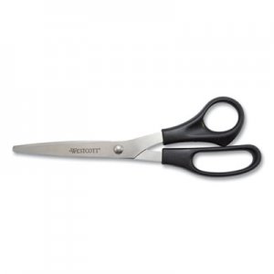 Westcott Value Line Stainless Steel Shears, 8" Long, 3.5" Cut Length, Black Straight Handle ACM13135 13135