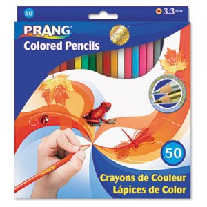 Prang Colored Pencil Sets, 3.3 mm, 2B (#1), Assorted Lead/Barrel Colors, 50/Pack DIX22480 22480