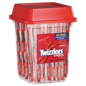 Twizzlers Strawberry Twizzlers Licorice, Individually Wrapped, 2lb Tub TWZ51902 HEC51902