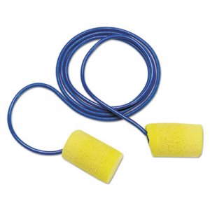 3M E A R Classic Earplugs, Corded, PVC Foam, Yellow, 200 Pairs MMM3111101 311-1101