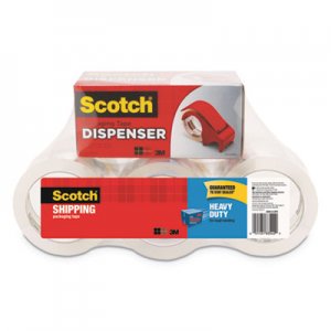 Scotch 3850 Heavy-Duty Packaging Tape with DP300 Dispenser, 3" Core, 1.88" x 54.6 yds, Clear, 6/Pack