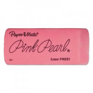 Paper Mate Pink Pearl Eraser, Rectangular, Large, Elastomer, 3/Pack PAP70501 70501
